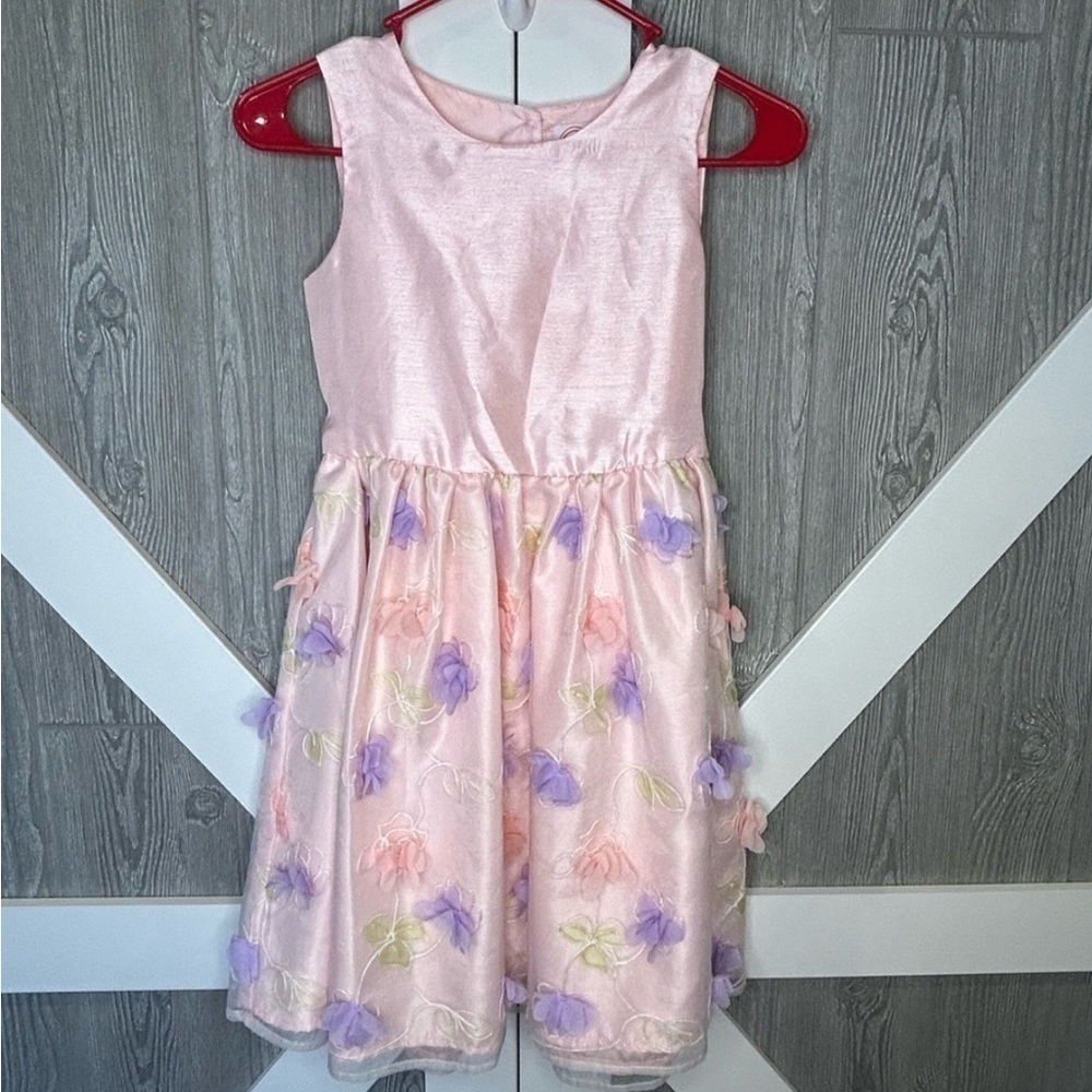107. Wonder Nation Girls Dress Formal Pink Butterfly 10/L